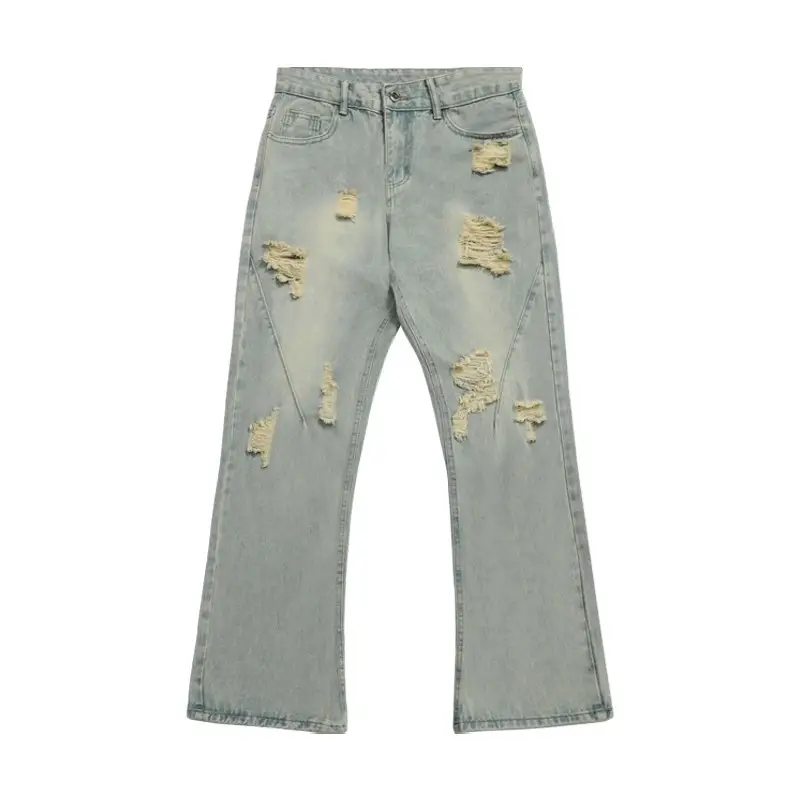 Men Ripped Jeans White T-Shirt Streetwear Set - Image 7
