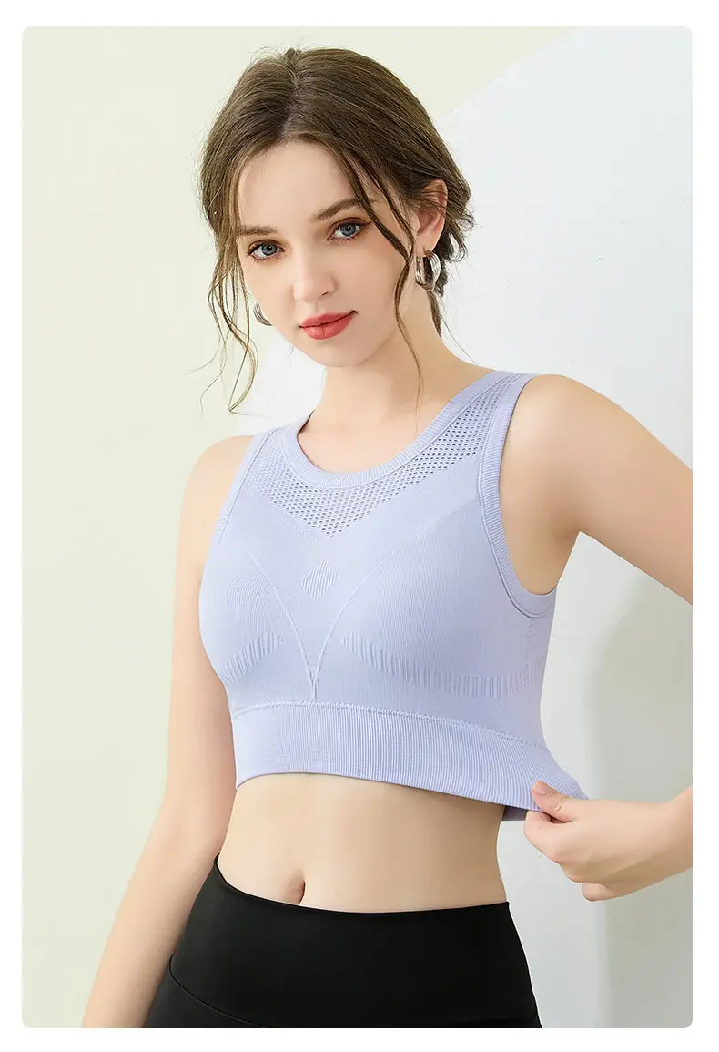 New Upgraded Fitness Yoga Wearable Running Bra Yellow Medium — feature 18