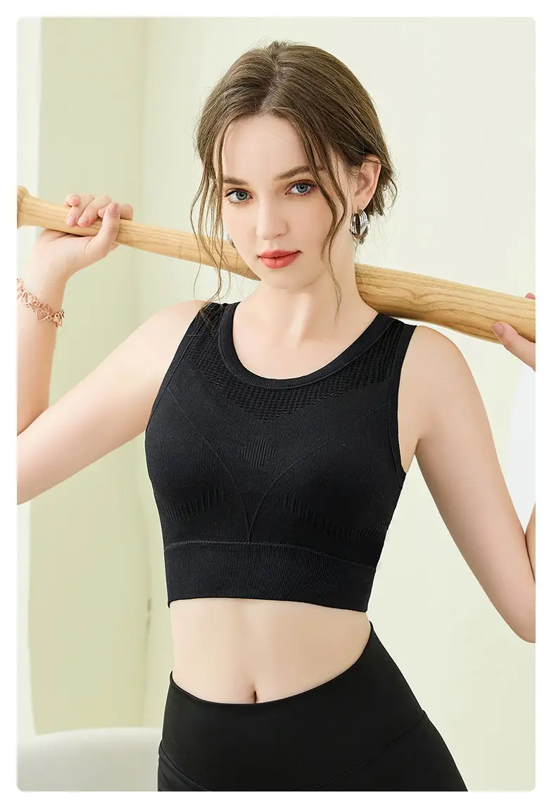 New Upgraded Fitness Yoga Wearable Running Bra Yellow Medium — feature 21