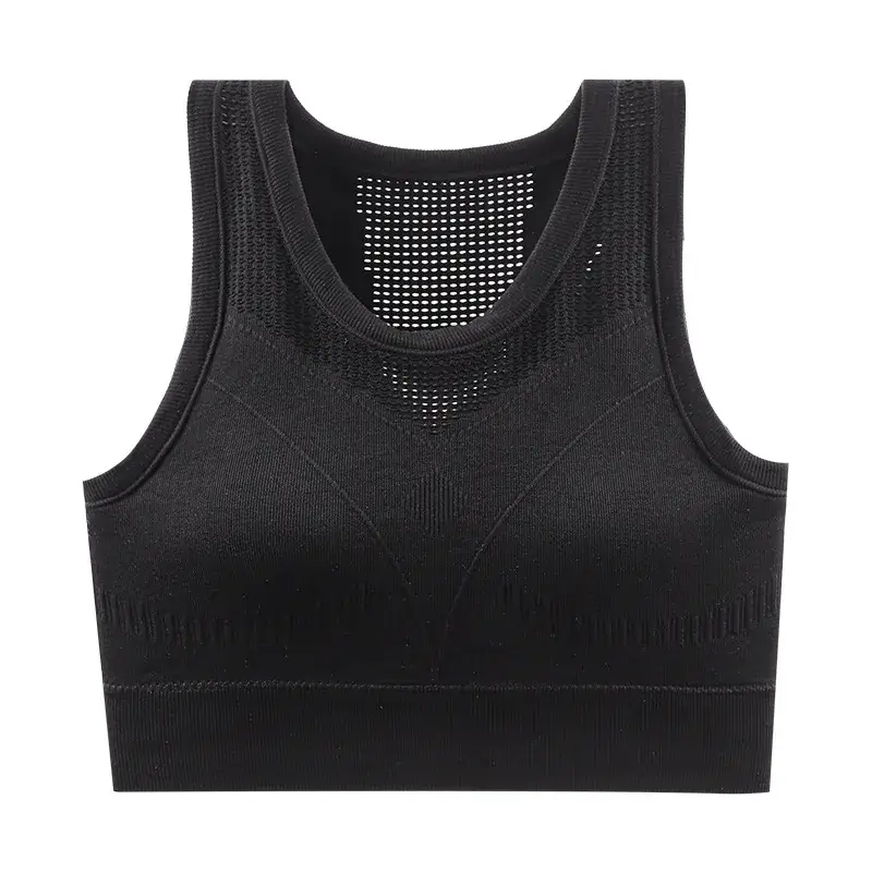 New Upgraded Fitness Yoga Wearable Running Bra Yellow Medium - Image 4
