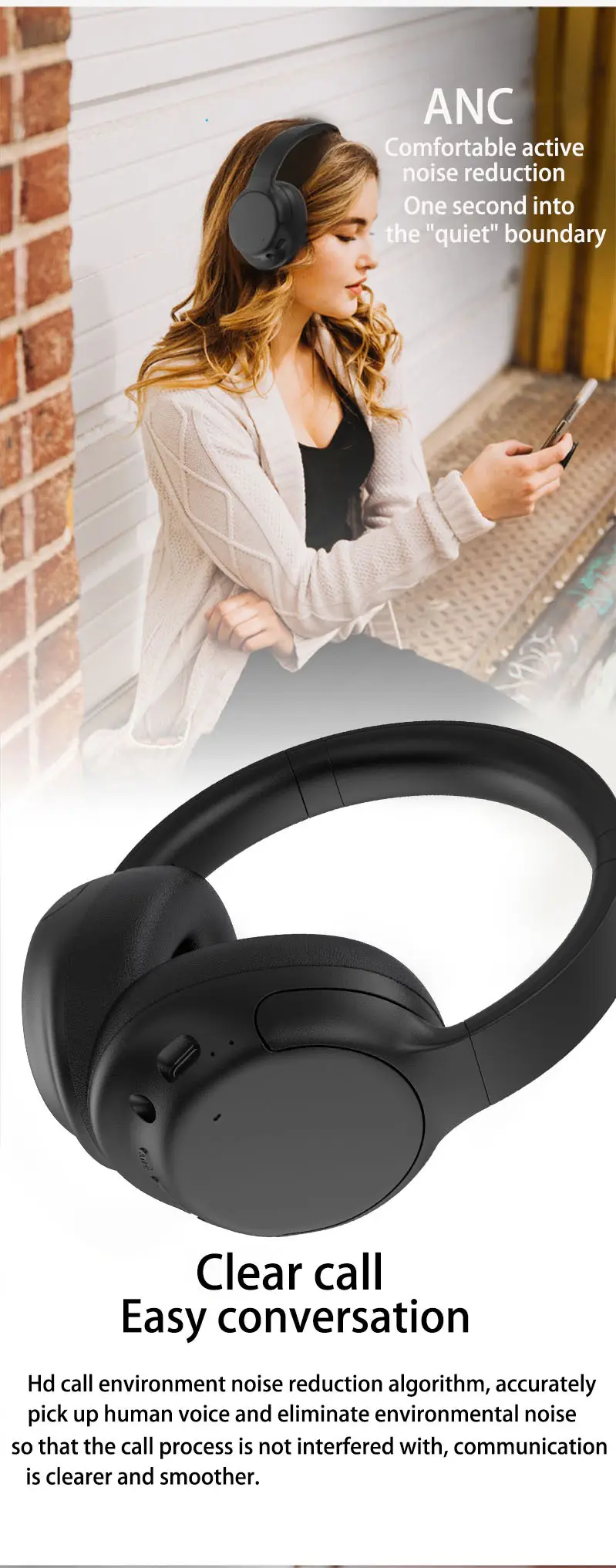 Cross-Border Bluetooth 5.3 Headset White 400mAh Battery β feature 10