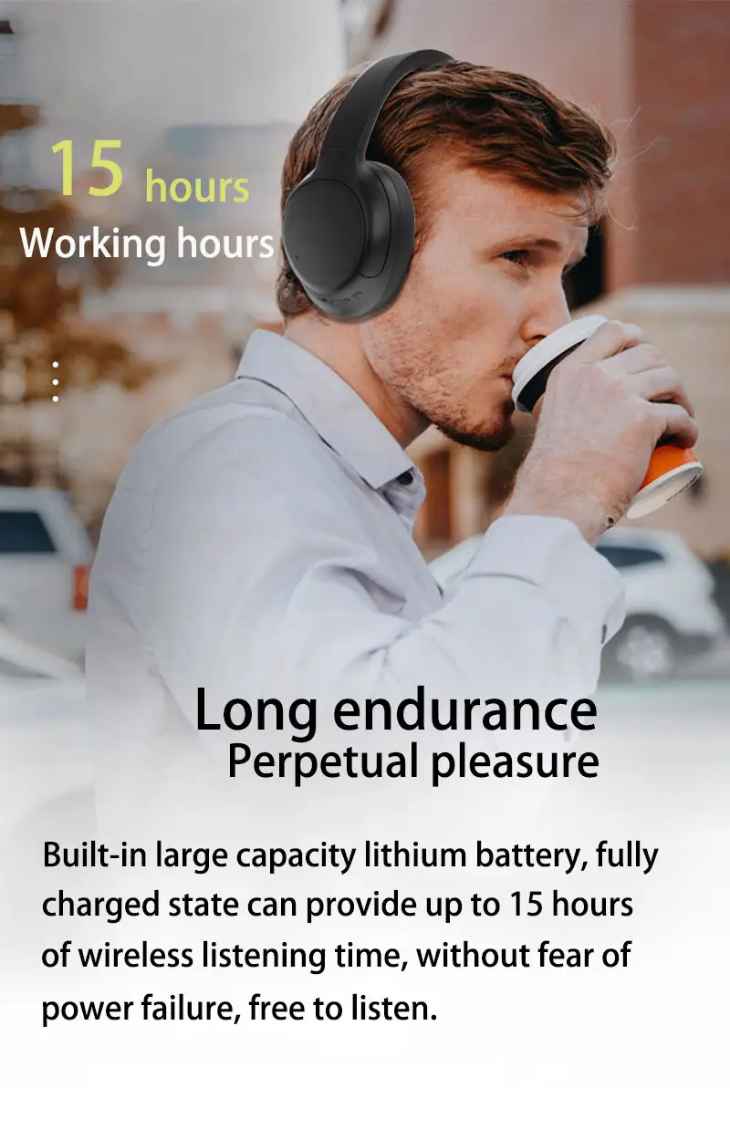 Cross-Border Bluetooth 5.3 Headset White 400mAh Battery β feature 11