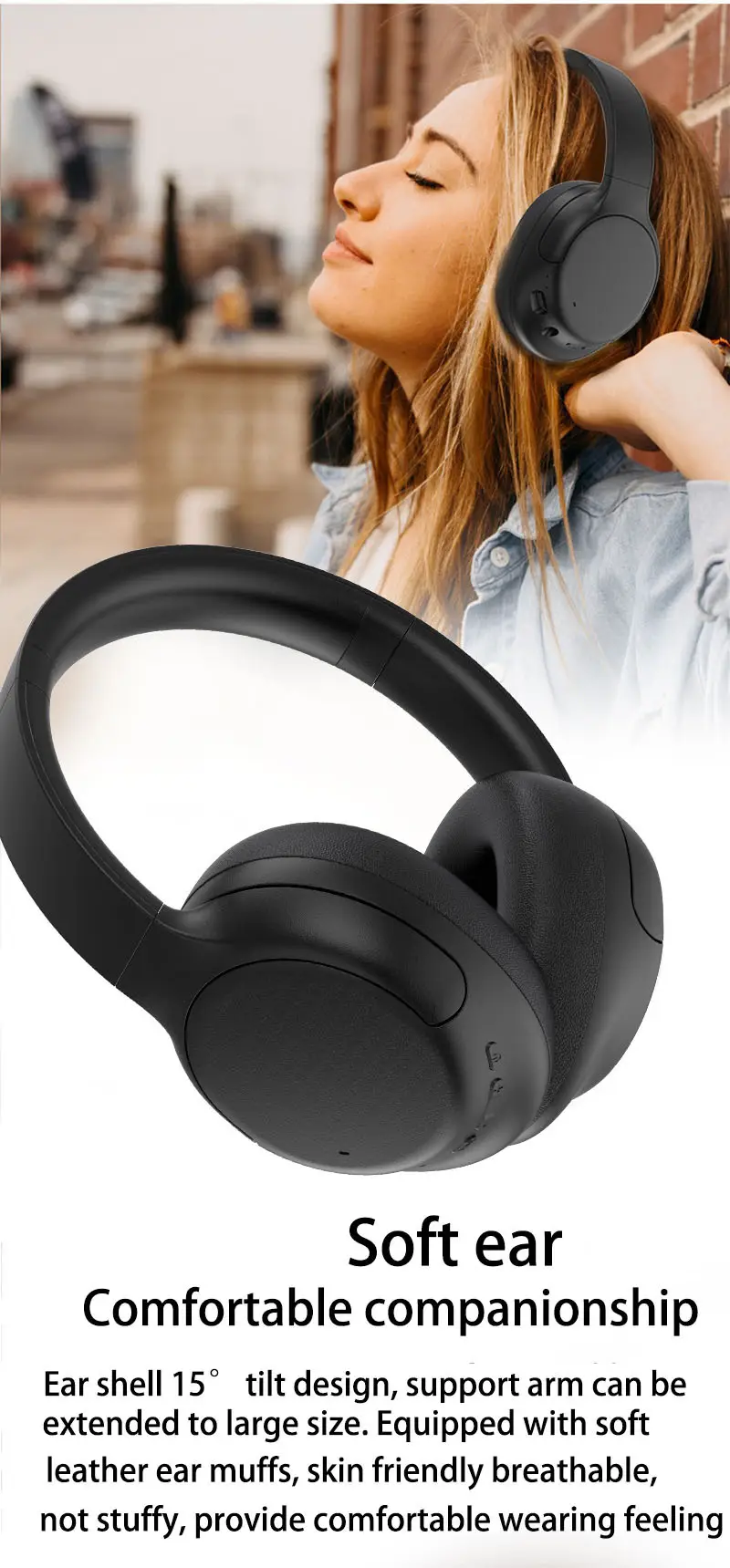 Cross-Border Bluetooth 5.3 Headset White 400mAh Battery β feature 12