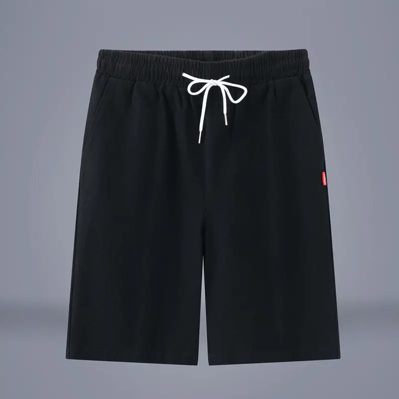 Men Pure Cotton Summer Shorts Black Loose Straight Casual Pants - Image 12
