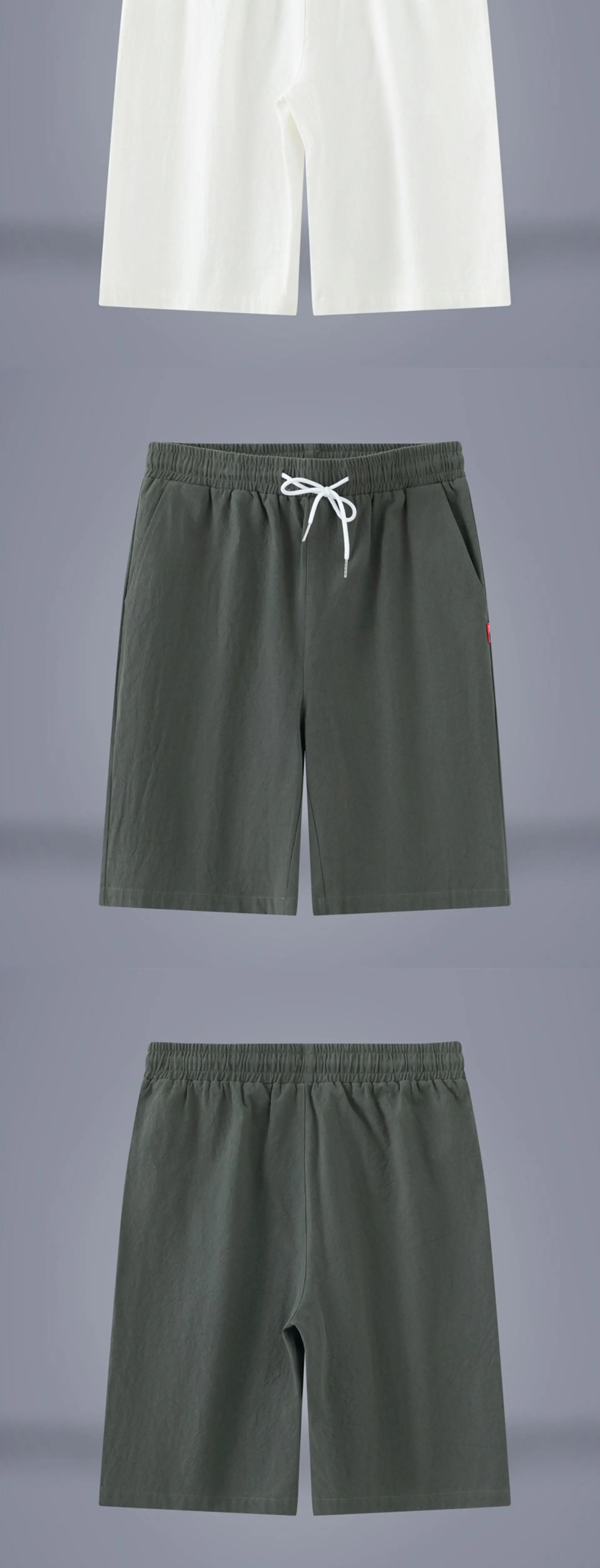 Men Pure Cotton Summer Shorts Black Loose Straight Casual Pants — feature 11