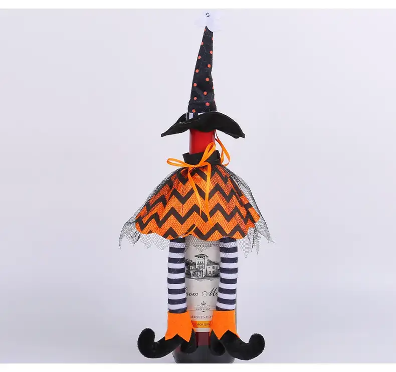 Halloween Witch Hat Set Orange Chevron Dress 28g — feature 11