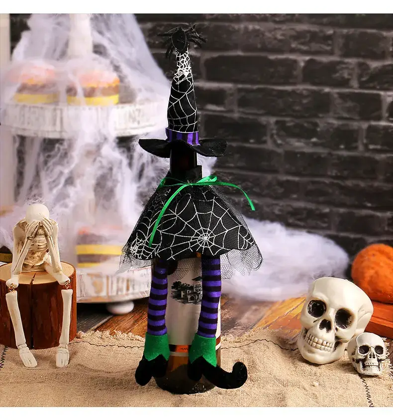 Halloween Witch Hat Set Orange Chevron Dress 28g — feature 8
