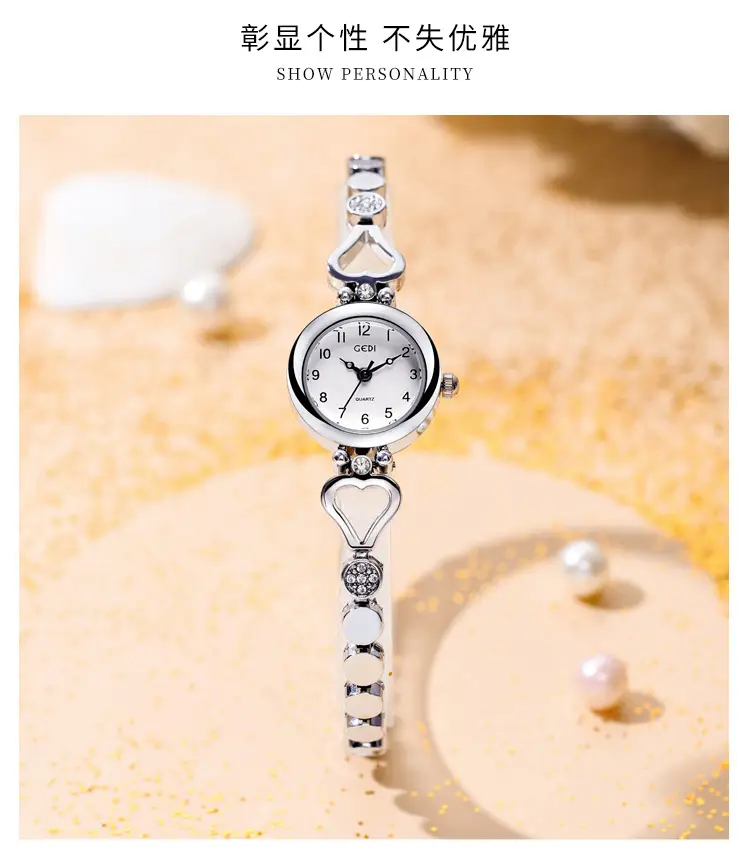 Gold Women's Quartz Watch with Crystal Bracelet — feature 15