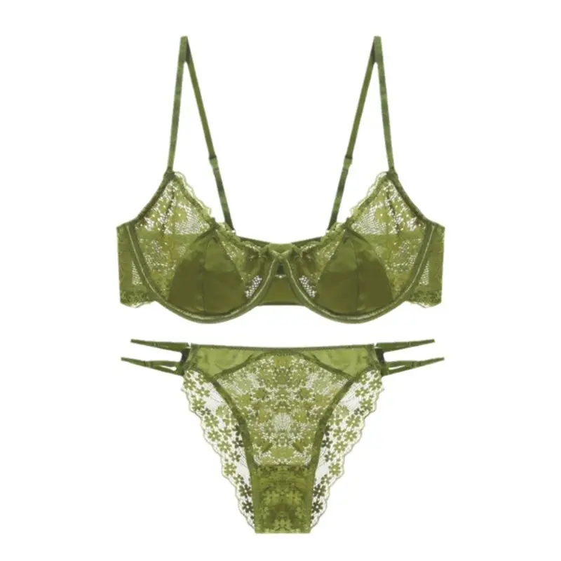 French-Style Ultra-Thin Sexy Half-Cup Lace Bra for Large Breasts, Minimizing Effect, Pure Push-Up, Anti-Sagging, Beautiful Breast Bra