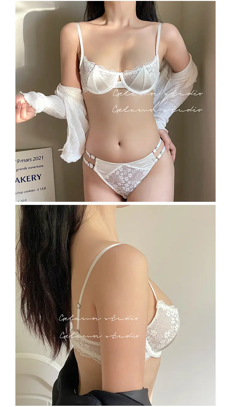 French-Style Ultra-Thin Sexy Half-Cup Lace Bra for Large Breasts, Minimizing Effect, Pure Push-Up, Anti-Sagging, Beautiful Breast Bra — feature 3