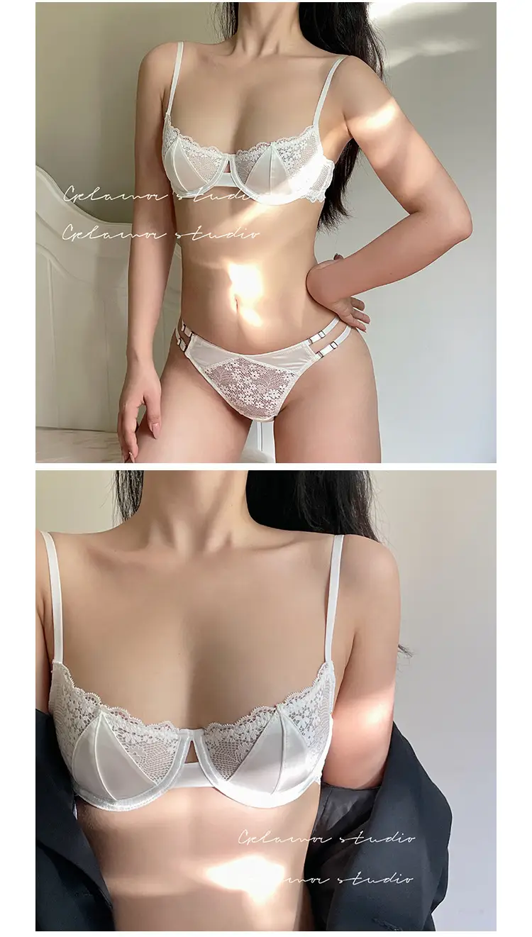 French-Style Ultra-Thin Sexy Half-Cup Lace Bra for Large Breasts, Minimizing Effect, Pure Push-Up, Anti-Sagging, Beautiful Breast Bra — feature 5