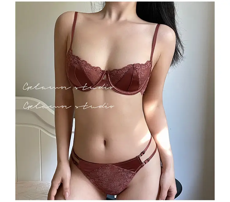 French-Style Ultra-Thin Sexy Half-Cup Lace Bra for Large Breasts, Minimizing Effect, Pure Push-Up, Anti-Sagging, Beautiful Breast Bra — feature 9