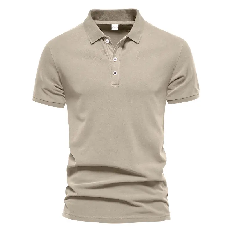 Men's Black Polo Shirt with 3 Button Collar - Image 9