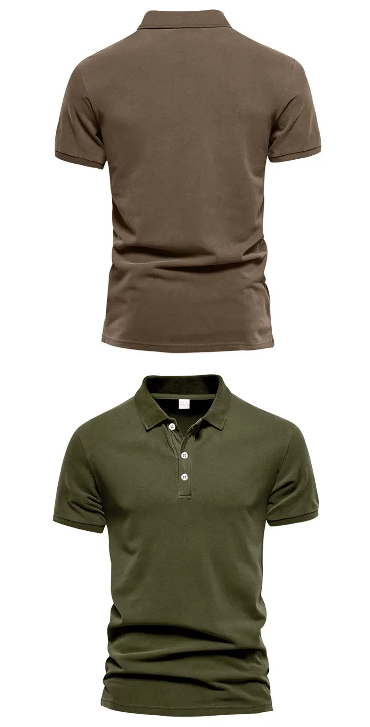 Men's Black Polo Shirt with 3 Button Collar — feature 18