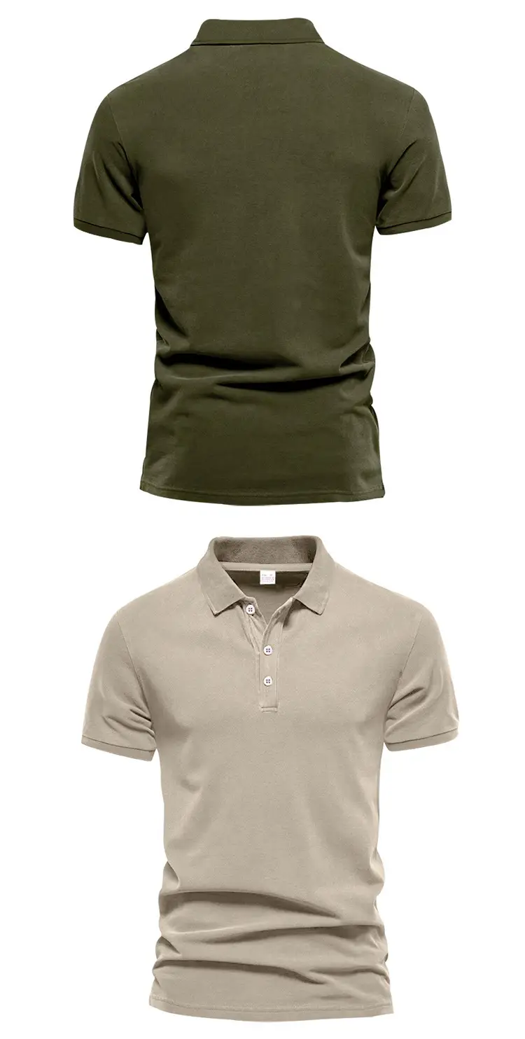 Men's Black Polo Shirt with 3 Button Collar — feature 19