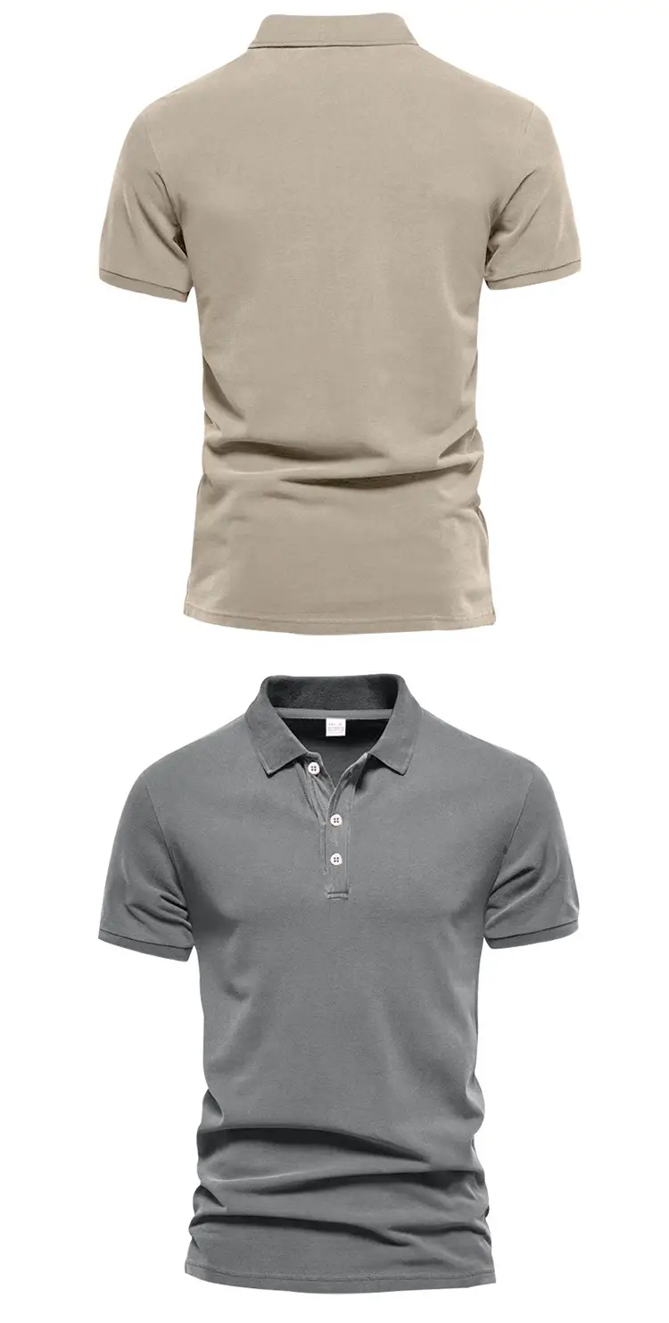 Men's Black Polo Shirt with 3 Button Collar — feature 20