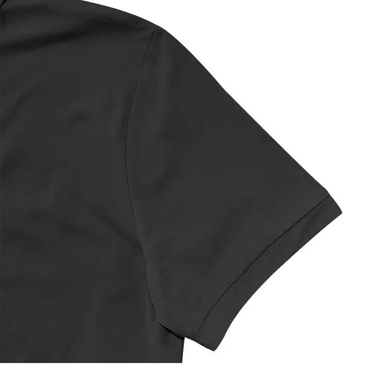 Men's Black Polo Shirt with 3 Button Collar — feature 9