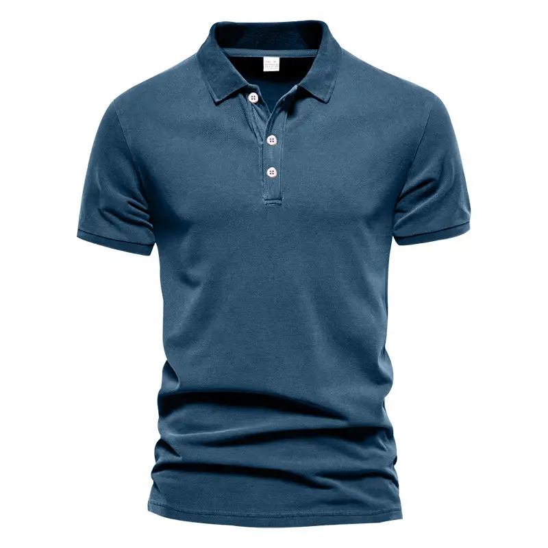 Men's Black Polo Shirt with 3 Button Collar - Image 4
