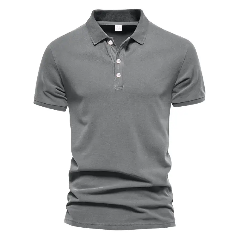 Men's Black Polo Shirt with 3 Button Collar - Image 5