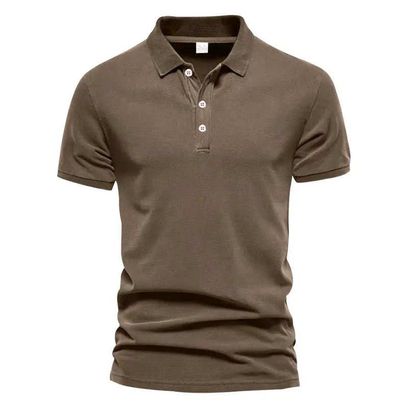 Men's Black Polo Shirt with 3 Button Collar - Image 6