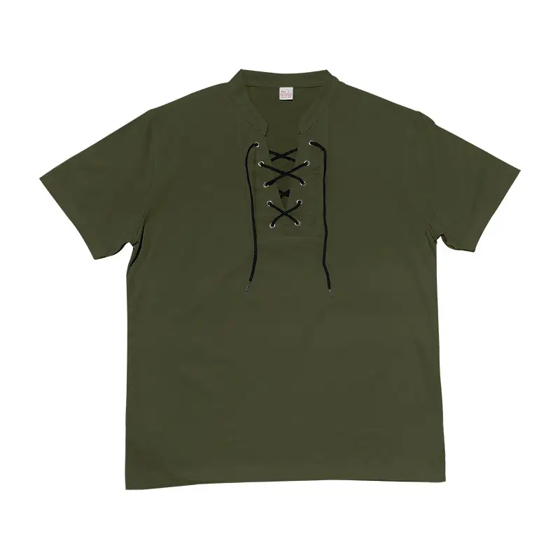 Men's Green Thin V Neck V Strap T-Shirt — feature 19