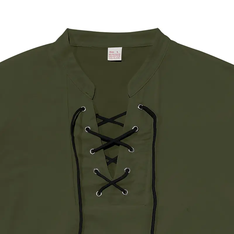 Men's Green Thin V Neck V Strap T-Shirt — feature 21