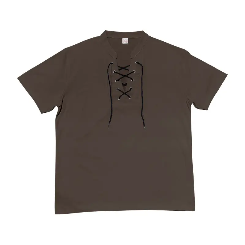 Men's Green Thin V Neck V Strap T-Shirt — feature 40