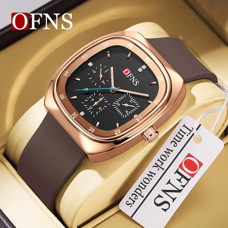 Ofns Women's Green Quartz Watch with Rose Gold Case - Image 9
