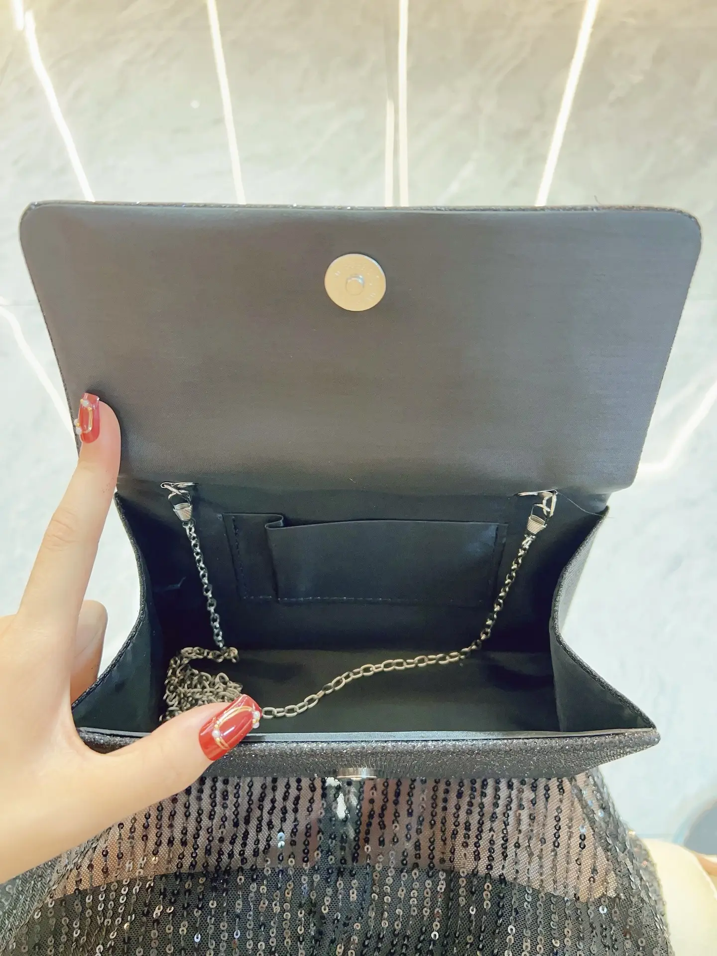 Small Square Sparkly Handbag for Women - Image 6
