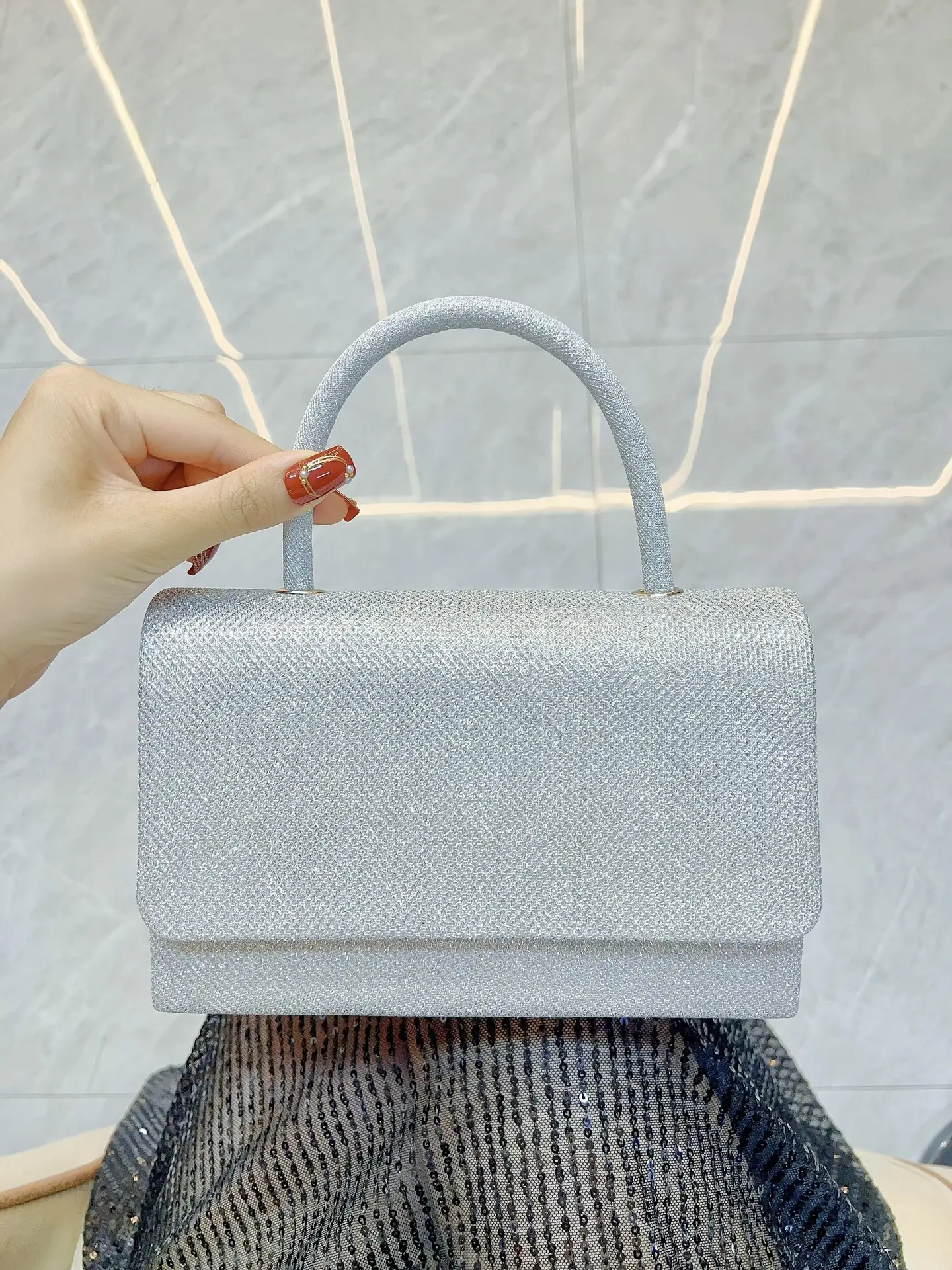 Small Square Sparkly Handbag for Women — feature 9