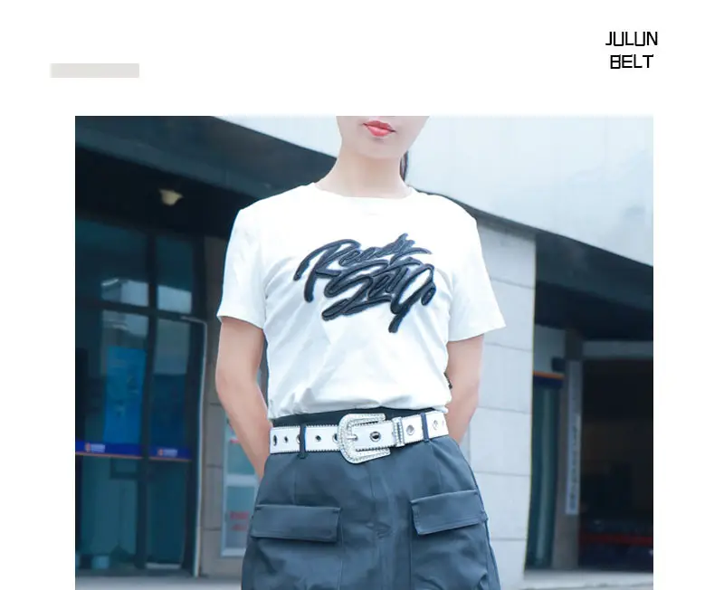 Pink Rhinestone Belt for Women European American Punk Style — feature 14
