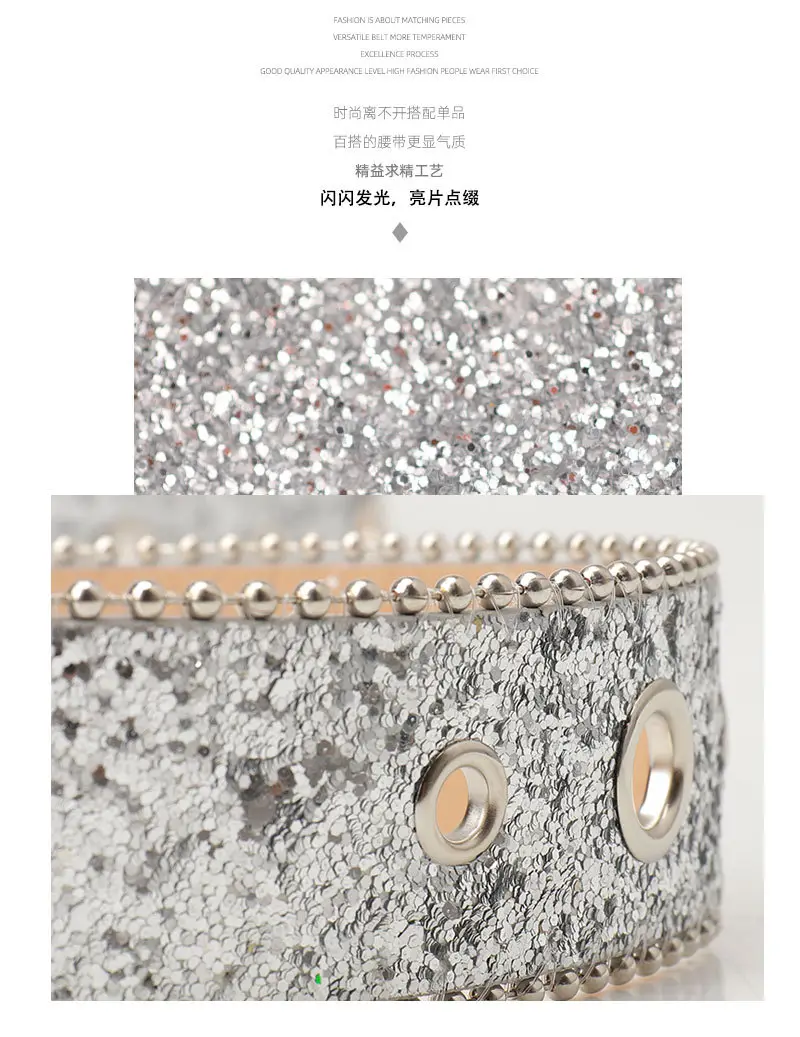 Pink Rhinestone Belt for Women European American Punk Style — feature 4