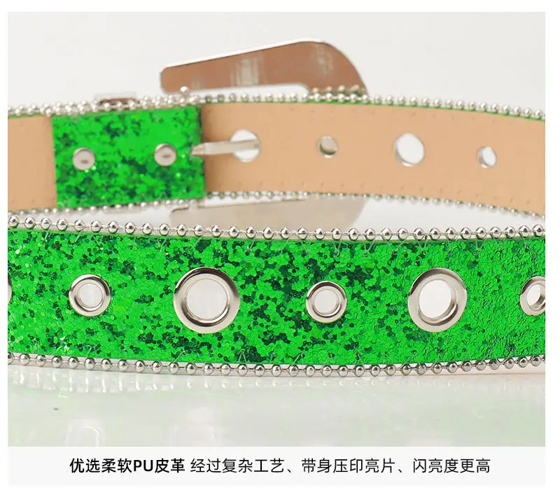 Pink Rhinestone Belt for Women European American Punk Style — feature 8