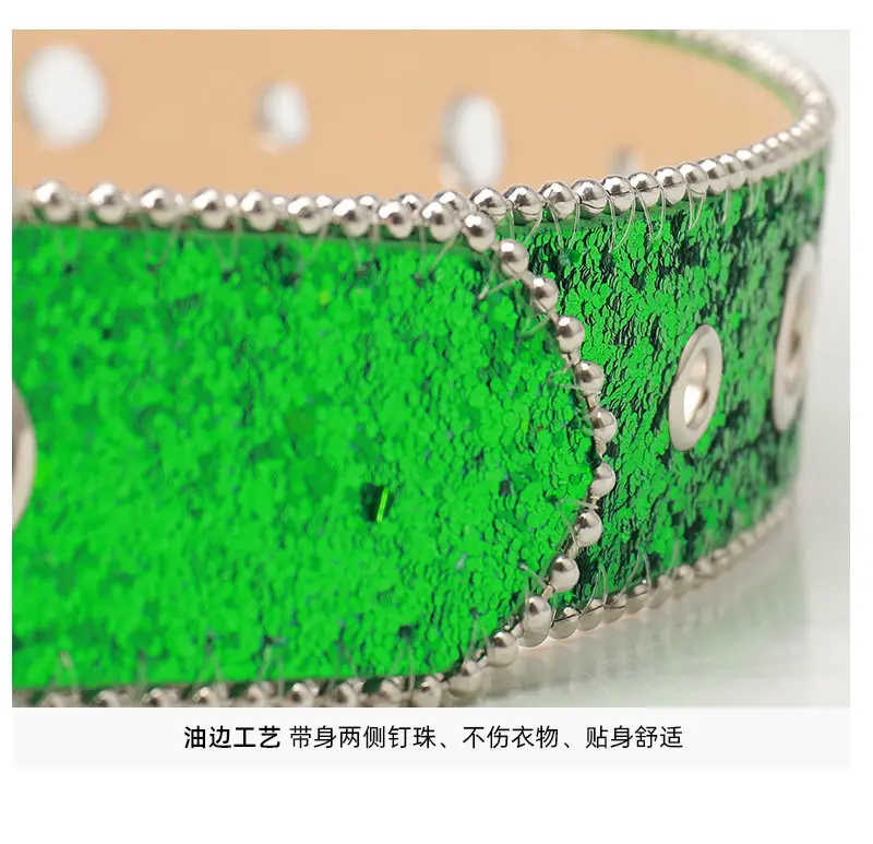 Pink Rhinestone Belt for Women European American Punk Style — feature 9
