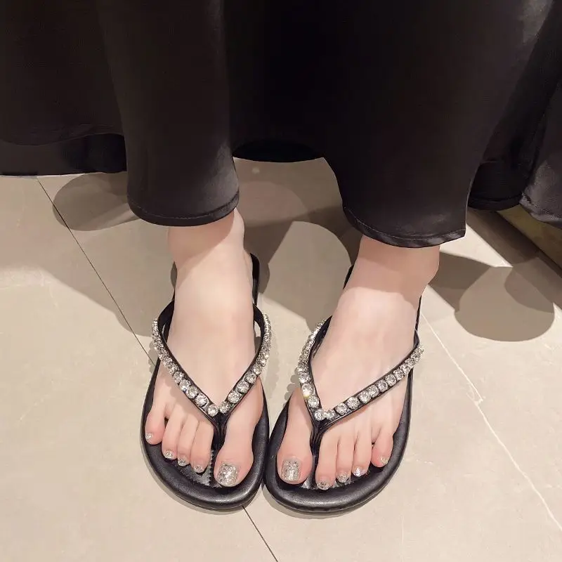 Summer Seaside Beach Flip-Flops Women's Slippers All-match Fairy Slippers Square-toe Shoes Non-slip Flip-flops - Image 7