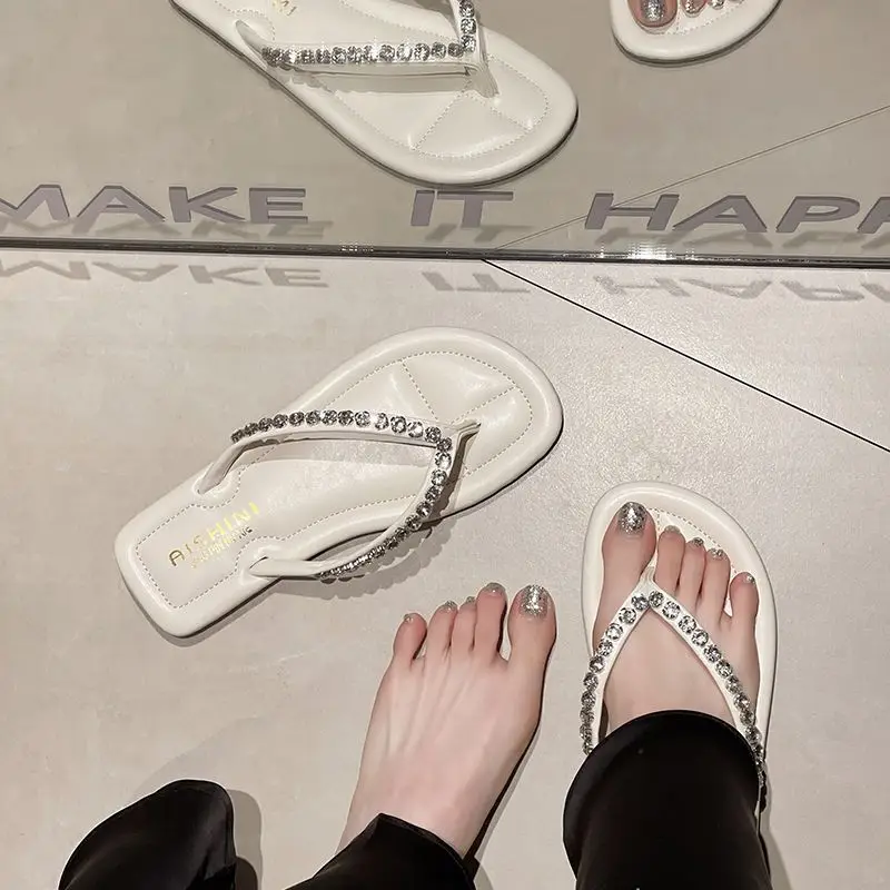 Summer Seaside Beach Flip-Flops Women's Slippers All-match Fairy Slippers Square-toe Shoes Non-slip Flip-flops - Image 8