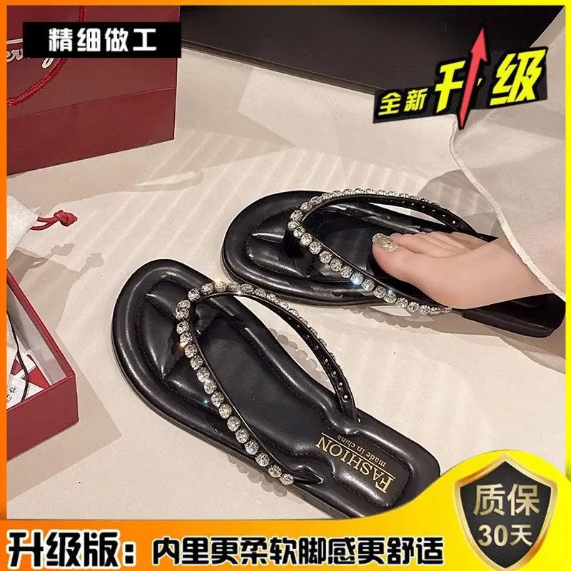 Summer Seaside Beach Flip-Flops Women's Slippers All-match Fairy Slippers Square-toe Shoes Non-slip Flip-flops - Image 2