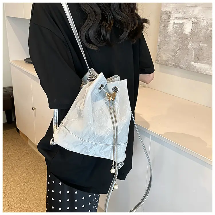 Women's Drawstring Backpack Bag Beige 2024 — feature 23