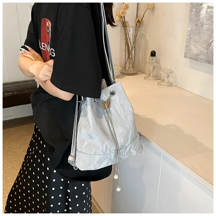 Women's Drawstring Backpack Bag Beige 2024 — feature 24
