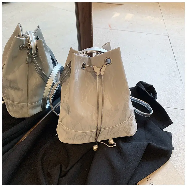 Women's Drawstring Backpack Bag Beige 2024 — feature 29