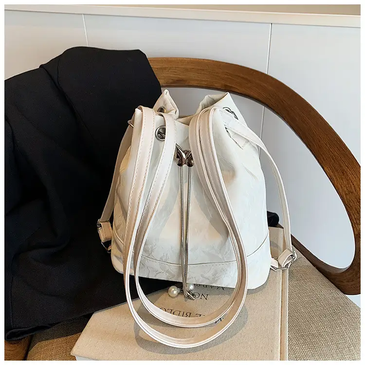 Women's Drawstring Backpack Bag Beige 2024 — feature 38