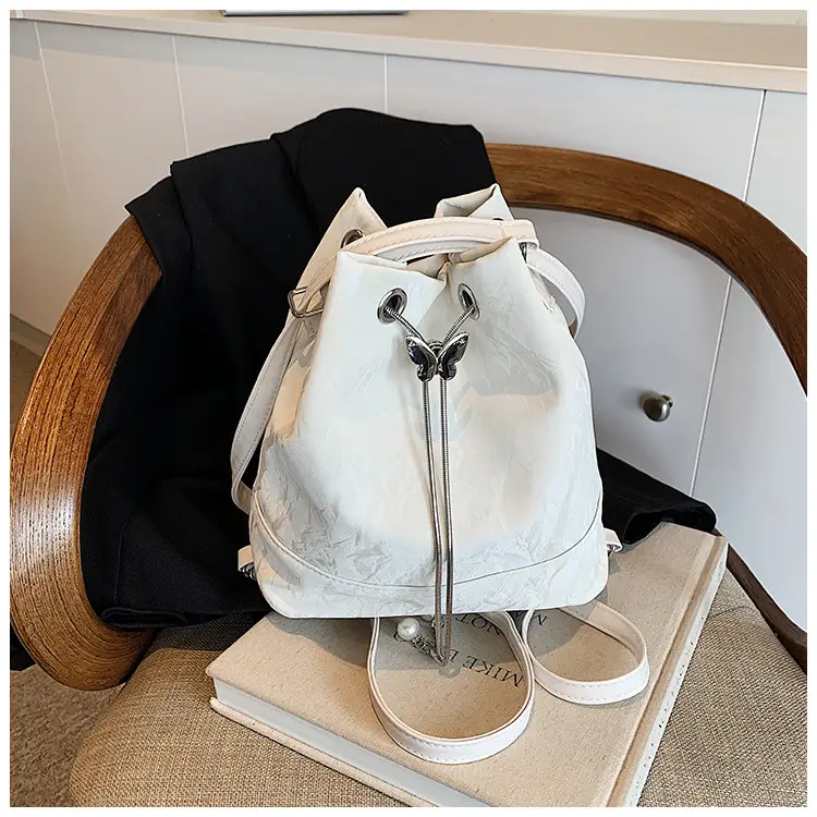 Women's Drawstring Backpack Bag Beige 2024 — feature 39