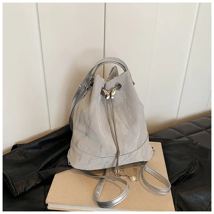 Women's Drawstring Backpack Bag Beige 2024 — feature 44