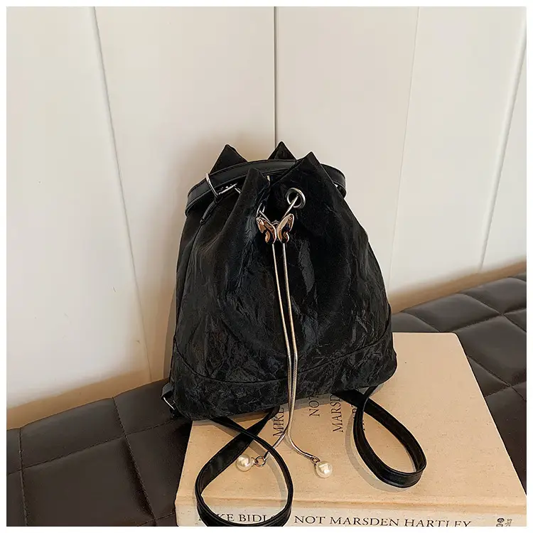 Women's Drawstring Backpack Bag Beige 2024 — feature 45