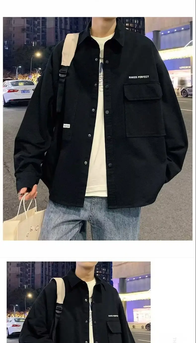 Men's Black Button Down Cardigan Jacket Spring Wear — feature 13