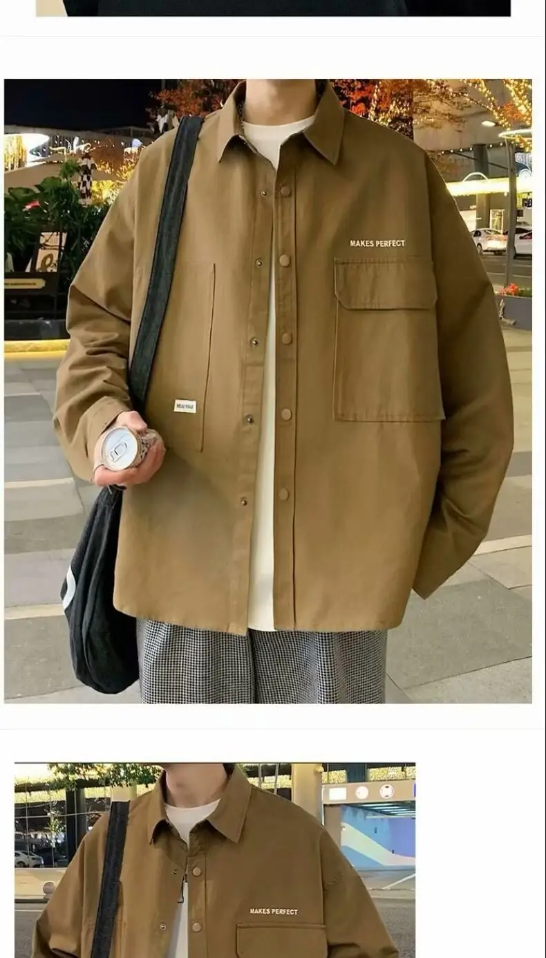 Men's Black Button Down Cardigan Jacket Spring Wear — feature 15