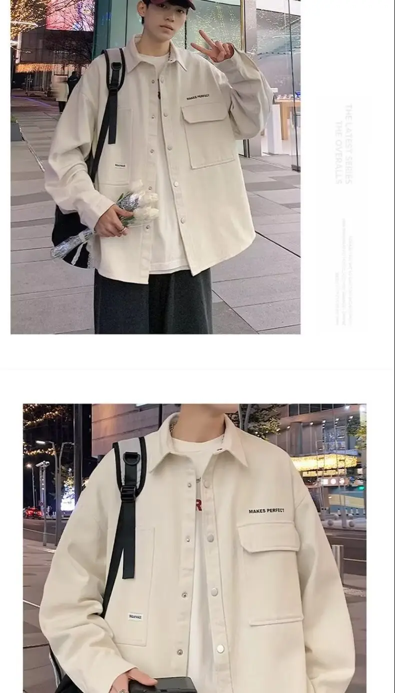 Men's Black Button Down Cardigan Jacket Spring Wear — feature 3