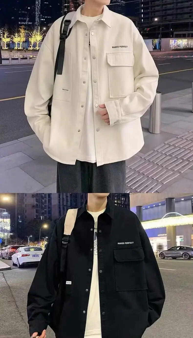 Men's Black Button Down Cardigan Jacket Spring Wear — feature 5