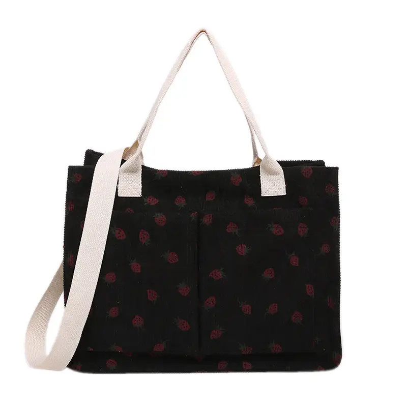 Large Capacity Beautiful Simple 2024 Spring New Arrival Portable Tote Bag Fashionable College Style Casual Personalized Shoulder Bag