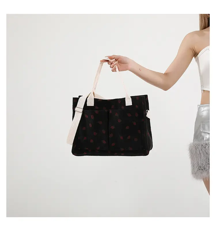 Large Capacity Beautiful Simple 2024 Spring New Arrival Portable Tote Bag Fashionable College Style Casual Personalized Shoulder Bag — feature 13